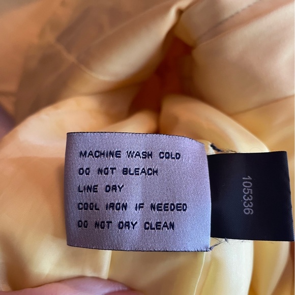 Anne Klein Butter Yellow Tortious Button Fitted Lined Long Sleeve Trench Coat - Picture 13 of 13